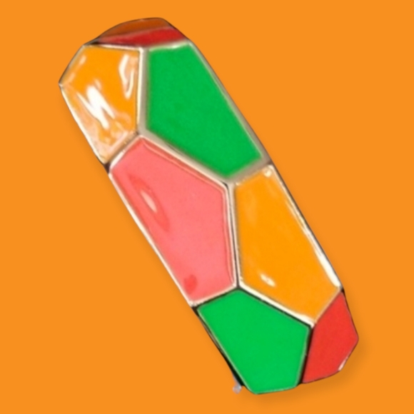 Amrita Singh Bohemian Neon Colored Enamel Cuff Gold Tone Bangle Bracelet NWT - Picture 5 of 11